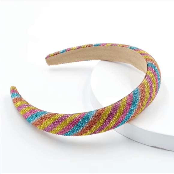 🌼 Pastel Hairband Multicolor Rhinestone Headband NWOT - Picture 1 of 5